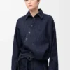 Drapiertes Hemd aus Denim Drapiertes Hemd aus Denim