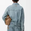Drapiertes Hemd aus Denim