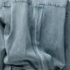 Drapiertes Hemd aus Denim