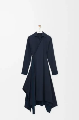 Drapiertes Kleid aus Baumwolle