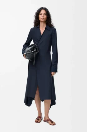 Drapiertes Kleid aus Baumwolle