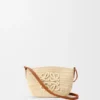 Eclipse Pochette aus Raffia und Kalbsleder