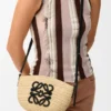Eclipse Pochette aus Raffia und Kalbsleder