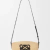 Eclipse Pochette aus Raffia und Kalbsleder
