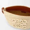 Eclipse Pochette aus Raffia und Kalbsleder