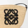 Eclipse Pochette aus Raffia und Kalbsleder