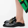Edge Loafer-Pantolette aus gebürstetem Kalbsleder Edge Loafer-Pantolette aus gebürstetem Kalbsleder