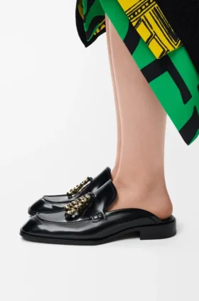 Edge Loafer-Pantolette aus gebürstetem Kalbsleder