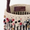 Eimer aus Kordel, Leder und Wolle