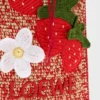 Erdbeer-Beutel mit Kordelzug aus klassischem Kalbsleder und Raffia Erdbeer-Beutel mit Kordelzug aus klassischem Kalbsleder und Raffia