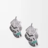 Feather-Ohrringe aus Sterlingsilber und Kristallen Feather-Ohrringe aus Sterlingsilber und Kristallen