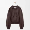 Flamenco-Hoodie aus Nappa-Lammleder Flamenco-Hoodie aus Nappa-Lammleder