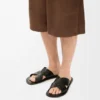Flex Criss-Cross-Slipper aus pflanzlich gegerbtem Kalbsleder