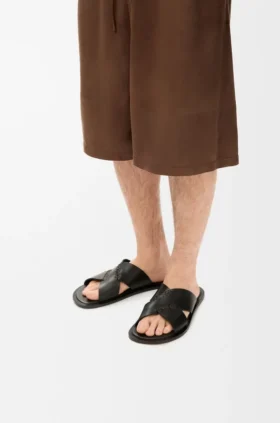 Flex Criss-Cross-Slipper aus pflanzlich gegerbtem Kalbsleder