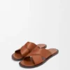Flex Criss-Cross-Slipper aus pflanzlich gegerbtem Kalbsleder