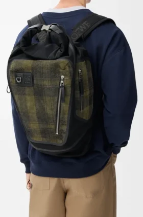 Flex-Roll-Top-Rucksack aus Canvas und gebürstetem Wildleder