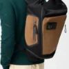 Flex Roll-Top-Rucksack aus Canvas und Wildleder
