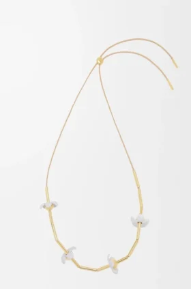Flor-Halskette aus Sterlingsilber und Emaille