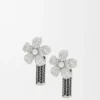 Flor-Ohrringe aus Sterlingsilber und Kristallen Flor-Ohrringe aus Sterlingsilber und Kristallen
