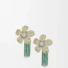 Flor-Ohrringe aus Sterlingsilber und Kristallen Flor-Ohrringe aus Sterlingsilber und Kristallen