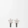 Flor-Ohrringe aus Sterlingsilber und Kristallen Flor-Ohrringe aus Sterlingsilber und Kristallen