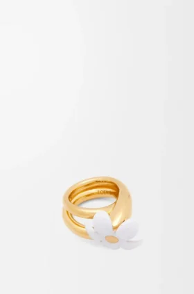Flor-Ring aus Sterlingsilber und Emaille