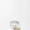 Flor-Ring aus Sterlingsilber und Kristallen