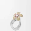 Flor-Ring aus Sterlingsilber und Kristallen