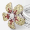 Flor-Ring aus Sterlingsilber und Kristallen
