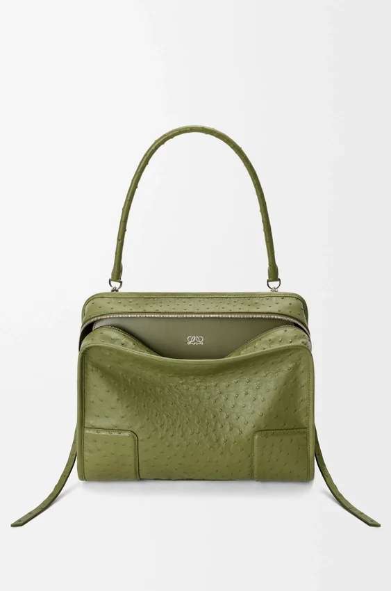 Grosse Amazona 180-Tasche aus Straussenleder Grosse Amazona 180-Tasche aus Straussenleder