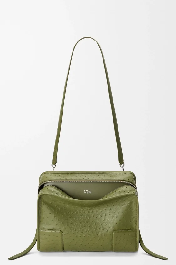 Grosse Amazona 180-Tasche aus Straussenleder Grosse Amazona 180-Tasche aus Straussenleder