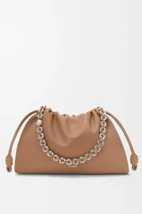 Grosse Flamenco Purse aus weichem Nappa-Lammleder