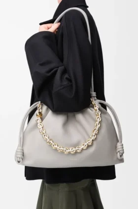 Grosse Flamenco Purse aus weichem Nappa-Lammleder