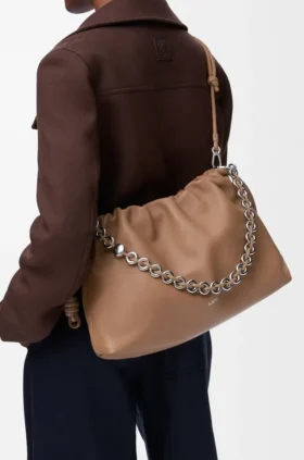 Grosse Flamenco Purse aus weichem Nappa-Lammleder