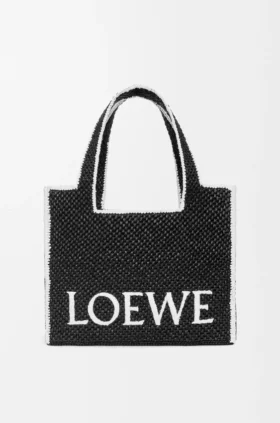 Grosse Loewe Font Tote aus Raffia