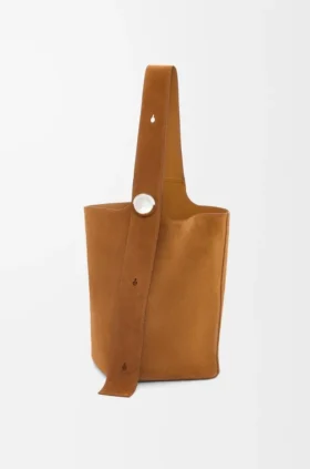 Grosse Pebble Bucket-Beuteltasche aus Kalbsveloursleder