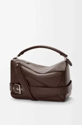 Grosse Puzzle-Biker-Tasche aus glänzendem Kalbsleder