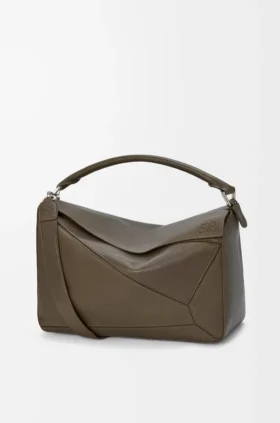 Grosse Puzzle-Tasche aus geschmeidigem genarbtem Kalbsleder