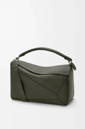 Grosse Puzzle-Tasche aus geschmeidigem genarbtem Kalbsleder