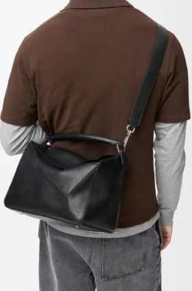 Grosse Puzzle-Tasche aus geschmeidigem genarbtem Kalbsleder