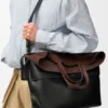 Grosse Switch-Tasche aus Papierkalbsleder und Wildleder Grosse Switch-Tasche aus Papierkalbsleder und Wildleder