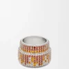 Grosser Pavé-Ring aus Sterlingsilber und Kristallen Grosser Pavé-Ring aus Sterlingsilber und Kristallen