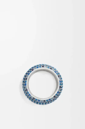 Grosser Pavé-Ring aus Sterlingsilber und Kristallen