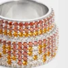 Grosser Pavé-Ring aus Sterlingsilber und Kristallen Grosser Pavé-Ring aus Sterlingsilber und Kristallen