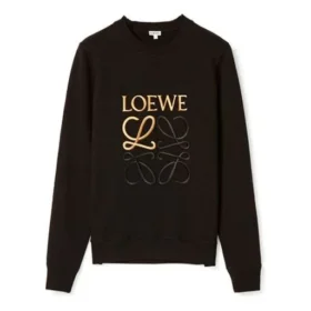 Herren» loewe Anagram Baumwolle Rundhals-T-Shirt mit Alphabet-Stickerei, klassisch, schwarz H526341Xa1-1100