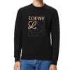 Herren» loewe Anagram Baumwolle Rundhals-T-Shirt mit Alphabet-Stickerei, klassisch, schwarz H526341Xa1-1100