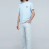 Herren Loewe Anagram Classic besticktes Baumwoll-T-Shirt mit Rundhalsausschnitt und kurzen Ärmeln, hellblau H6109230Cr-6410