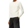 Herren Loewe Anagram-Logo bestickter Baumwollpullover, cremeweiss H526341Xa1-2370