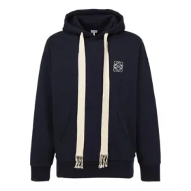 Herren» loewe Anagramm bestickte Kapuzen-Langarm-Bluse, marineblau, H6109700Si-5110