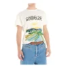 Herren Loewe Baumwoll-Kurzarm-T-Shirt mit Aquarell-Print, weiss H6109831Pc-2100